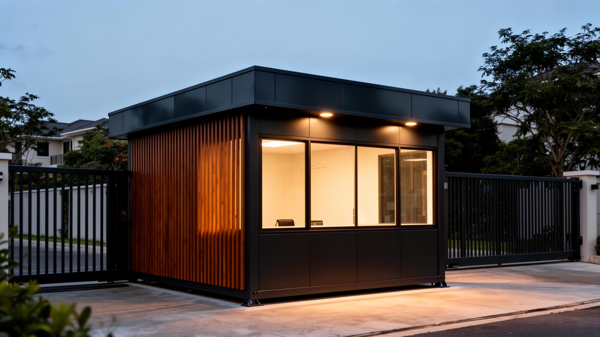 Guarita modular premium ENVOK Guard em Steel Frame blindada para segurança corporativa