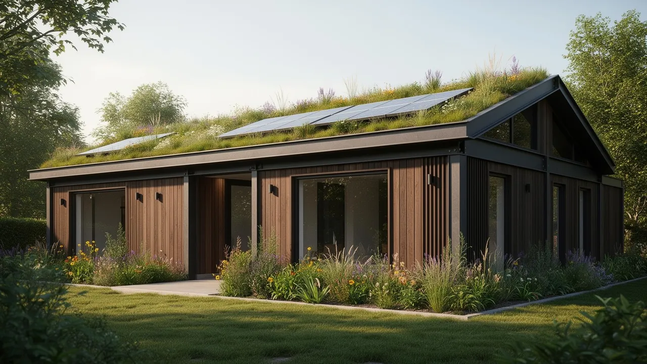 Edifício modular sustentável Envok com jardins verticais e painéis solares integrados